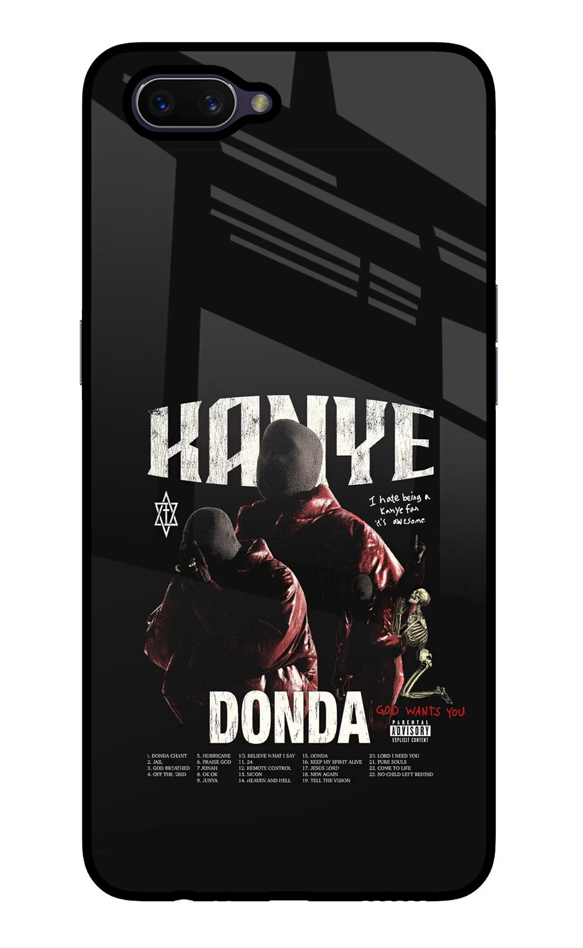 Donda Kanye West Oppo A3S Glass Case Back Cover by Casekaro