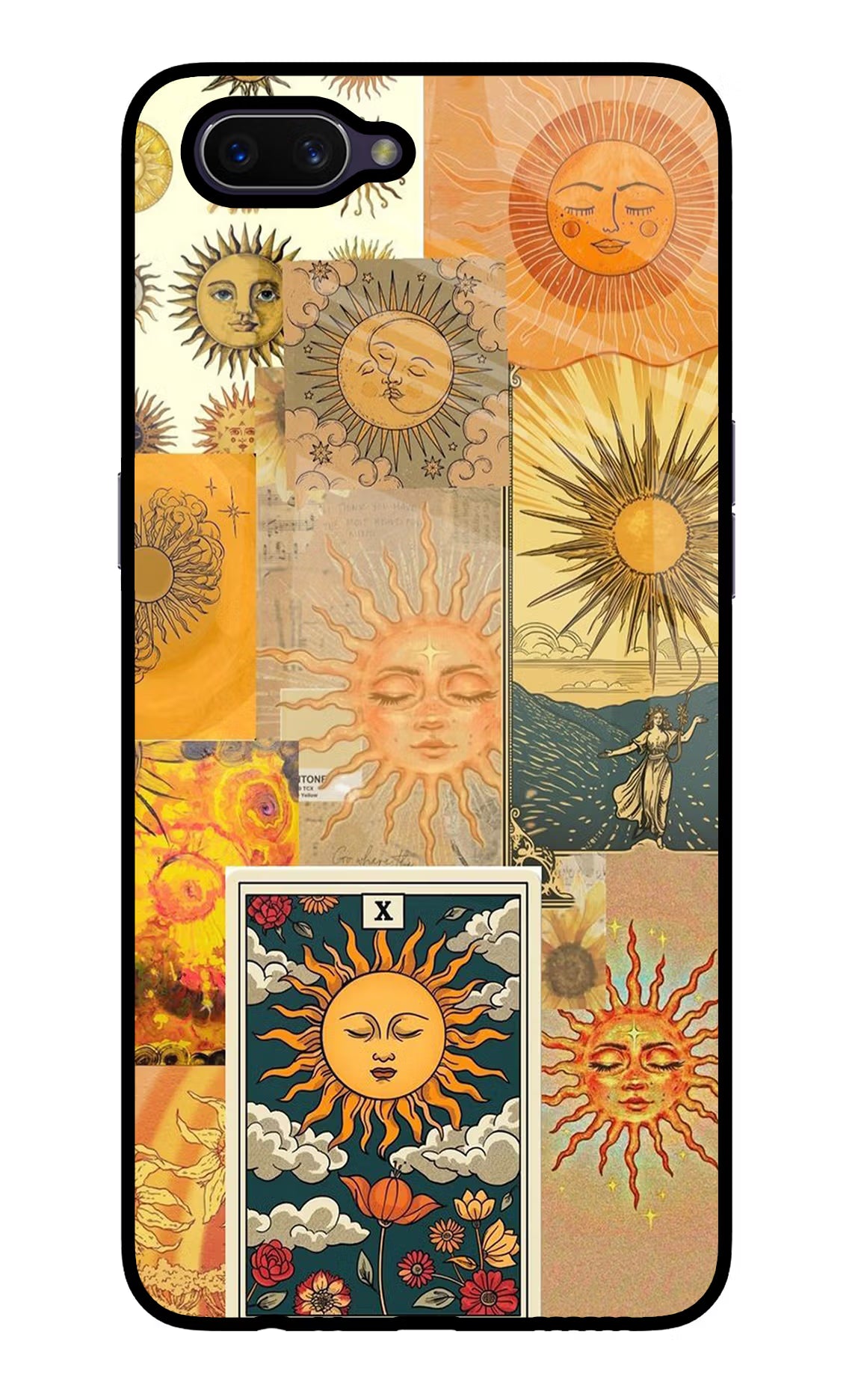 Sun Oppo A3S Glass Case Back Cover by Casekaro