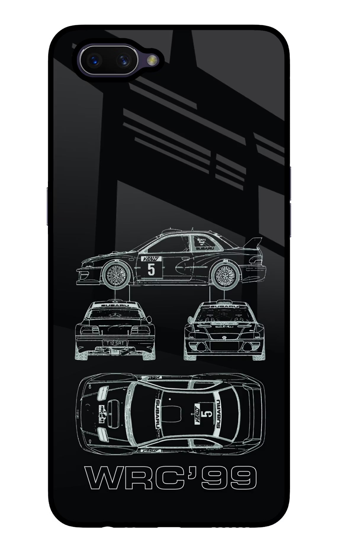 WRC'99 Oppo A3S Glass Case Back Cover by Casekaro