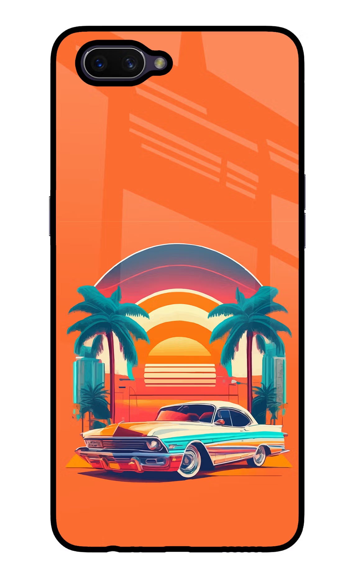 Palm Drive 80s Oppo A3S Glass Case