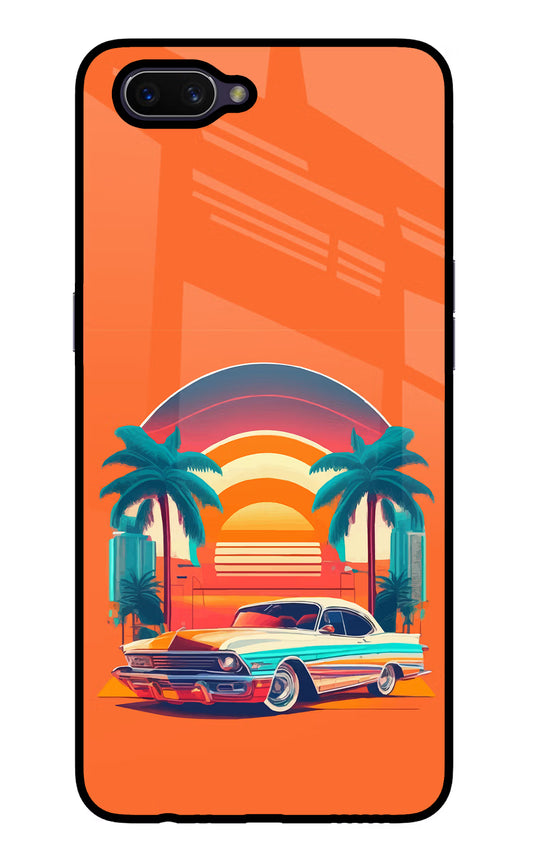 Palm Drive 80s Oppo A3S Glass Case