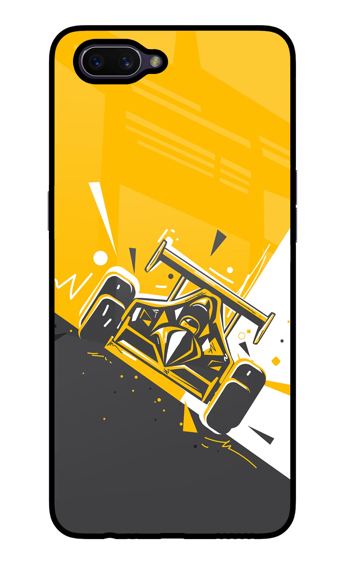 Track King Oppo A3S Glass Case Back Cover by Casekaro