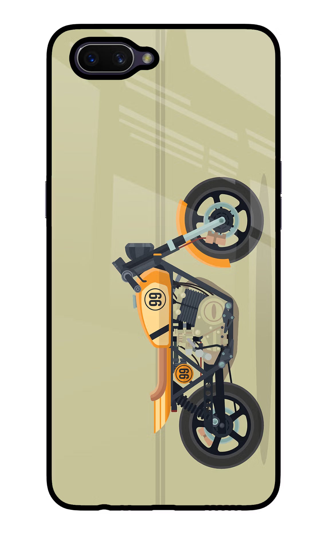 Vertical Speedster Oppo A3S Glass Case