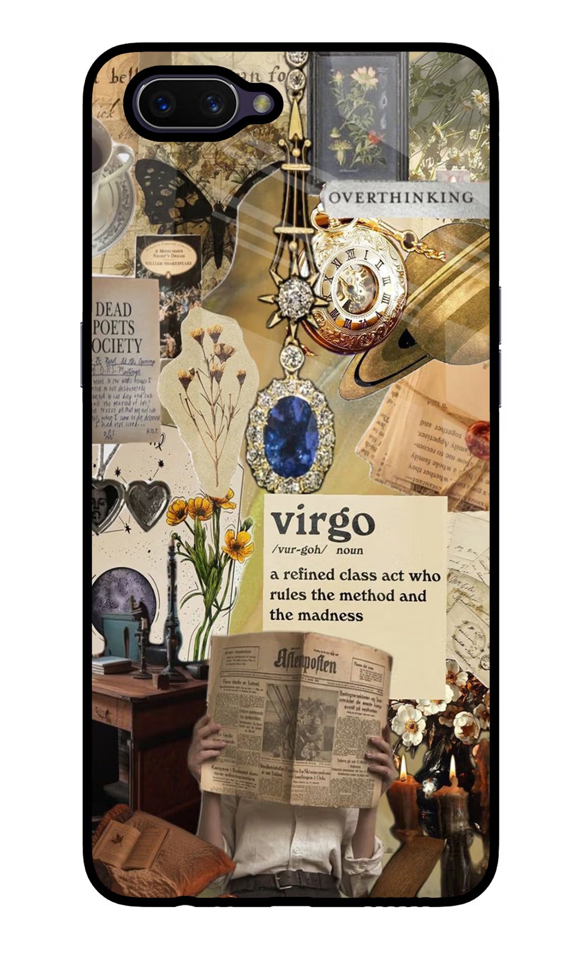 Virgo Zodiac Oppo A3S Glass Case Back Cover by Casekaro