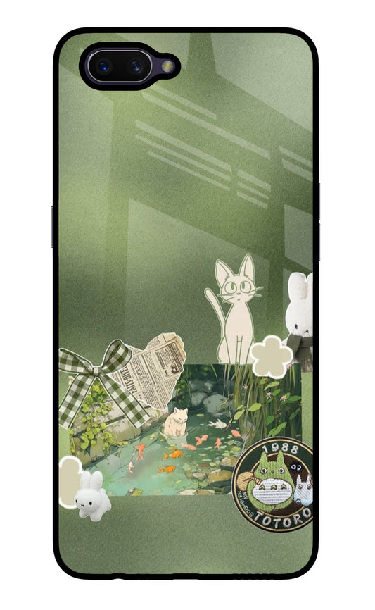 Aesthetic anime Oppo A3S Glass Case