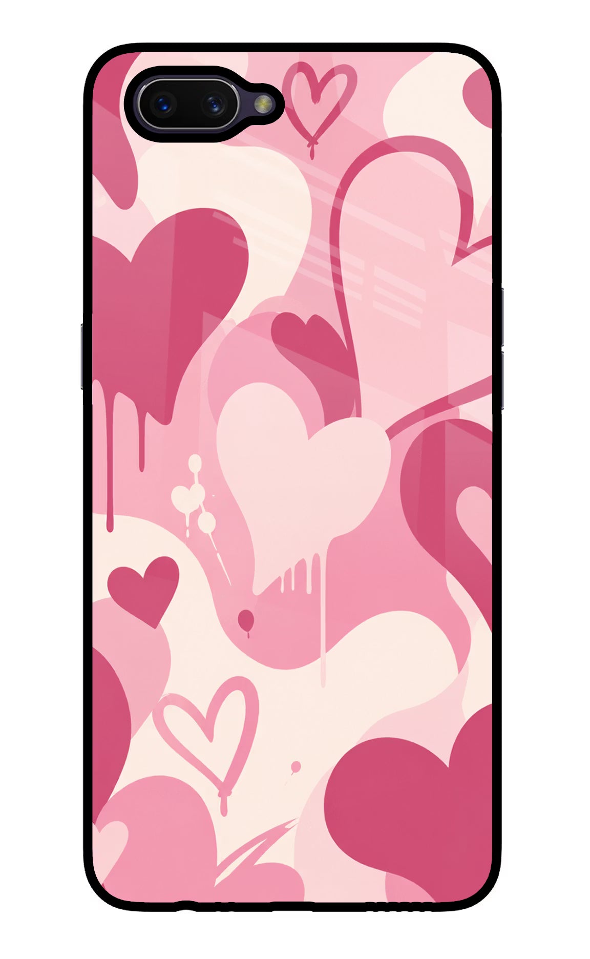 Hearty case Oppo A3S Glass Case Back Cover by Casekaro
