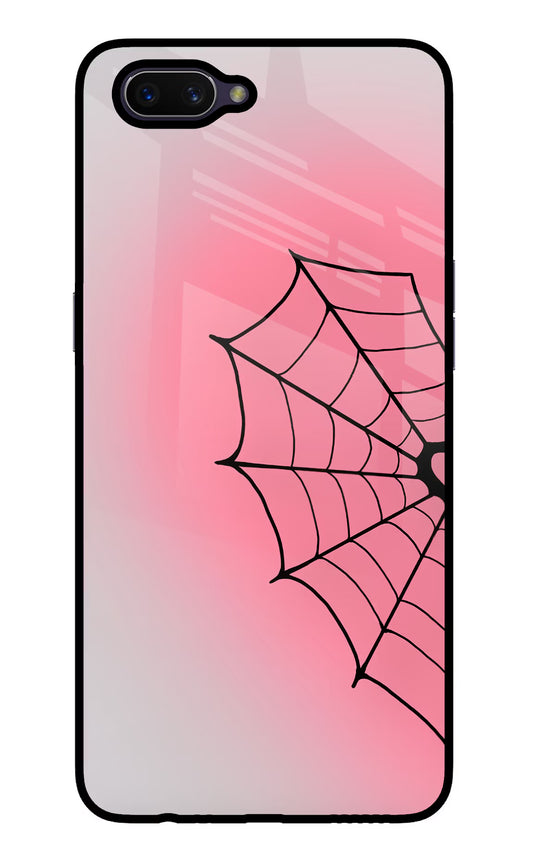 Pink Web Oppo A3S Glass Case