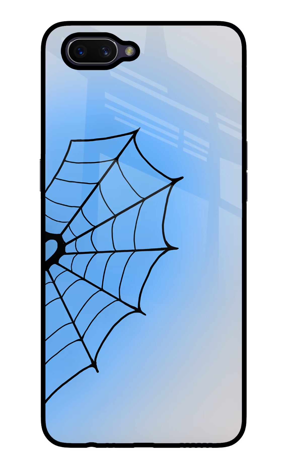Blue Web Oppo A3S Glass Case