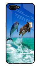 Dolphin vs Cow Oppo A3S Glass Case