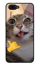 Silly Cat Call Oppo A3S Glass Case