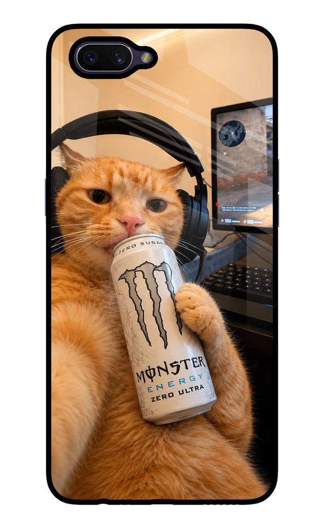 Gamer Cat Energy Oppo A3S Glass Case