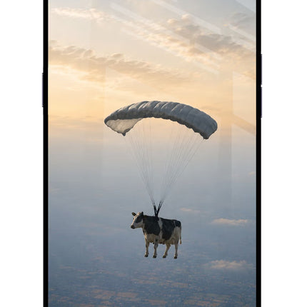 Skydiving Cow Oppo A3S Glass Case