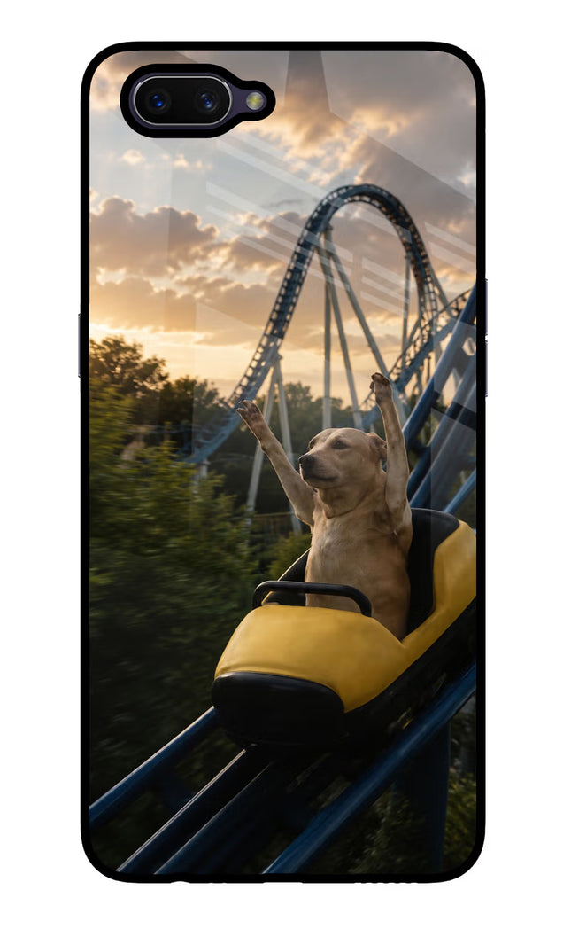 Rollercoaster Dog Oppo A3S Glass Case