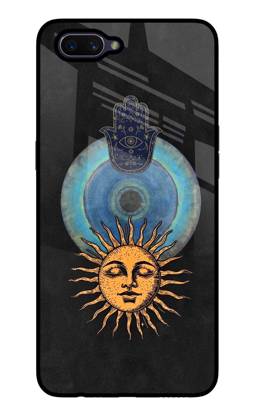 Divine Sun Oppo A3S Back Cover, Glass case