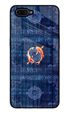 Koi Blue Oppo A3S Glass Case