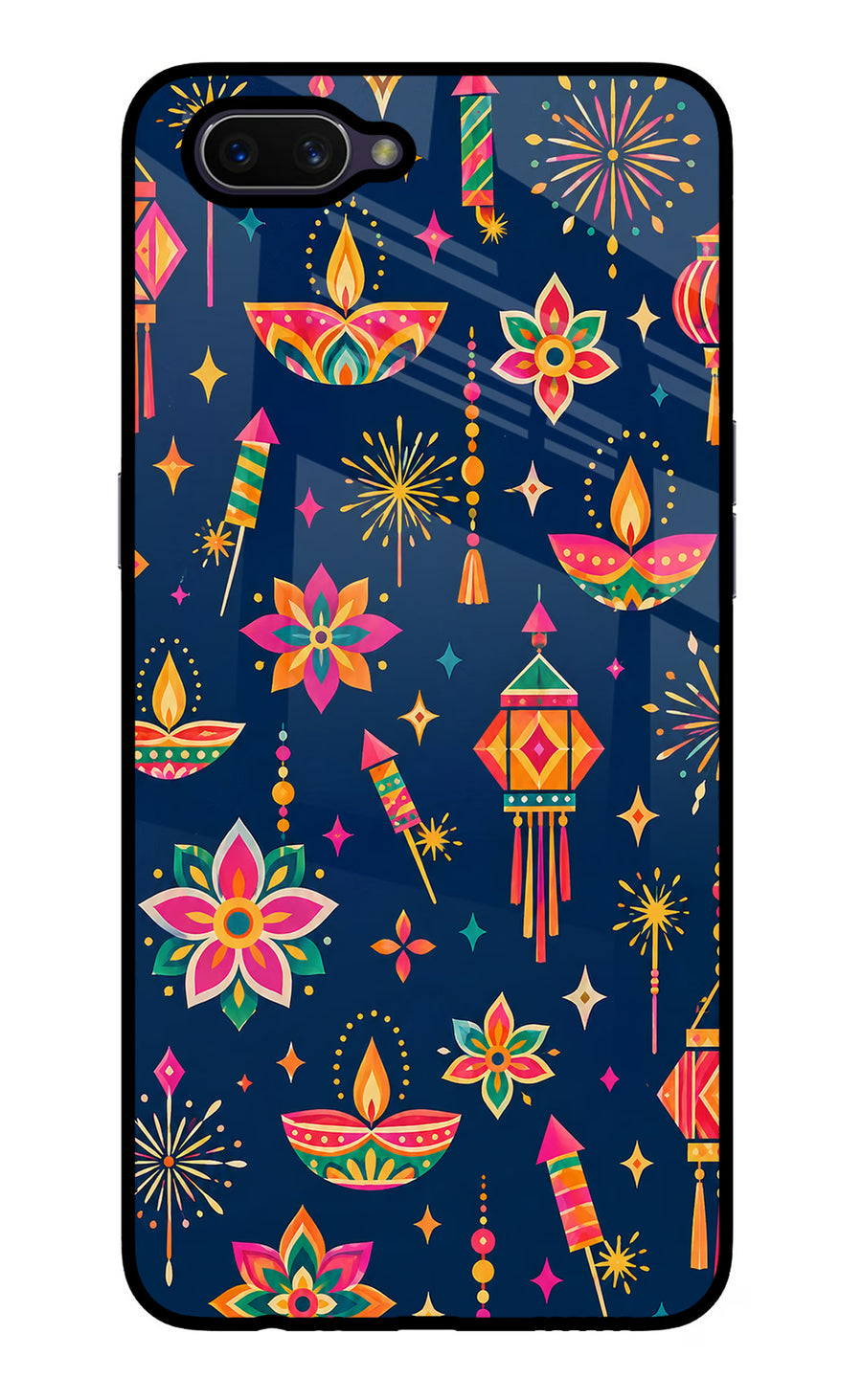 Festive Pop Oppo A3S Back Cover, Glass case