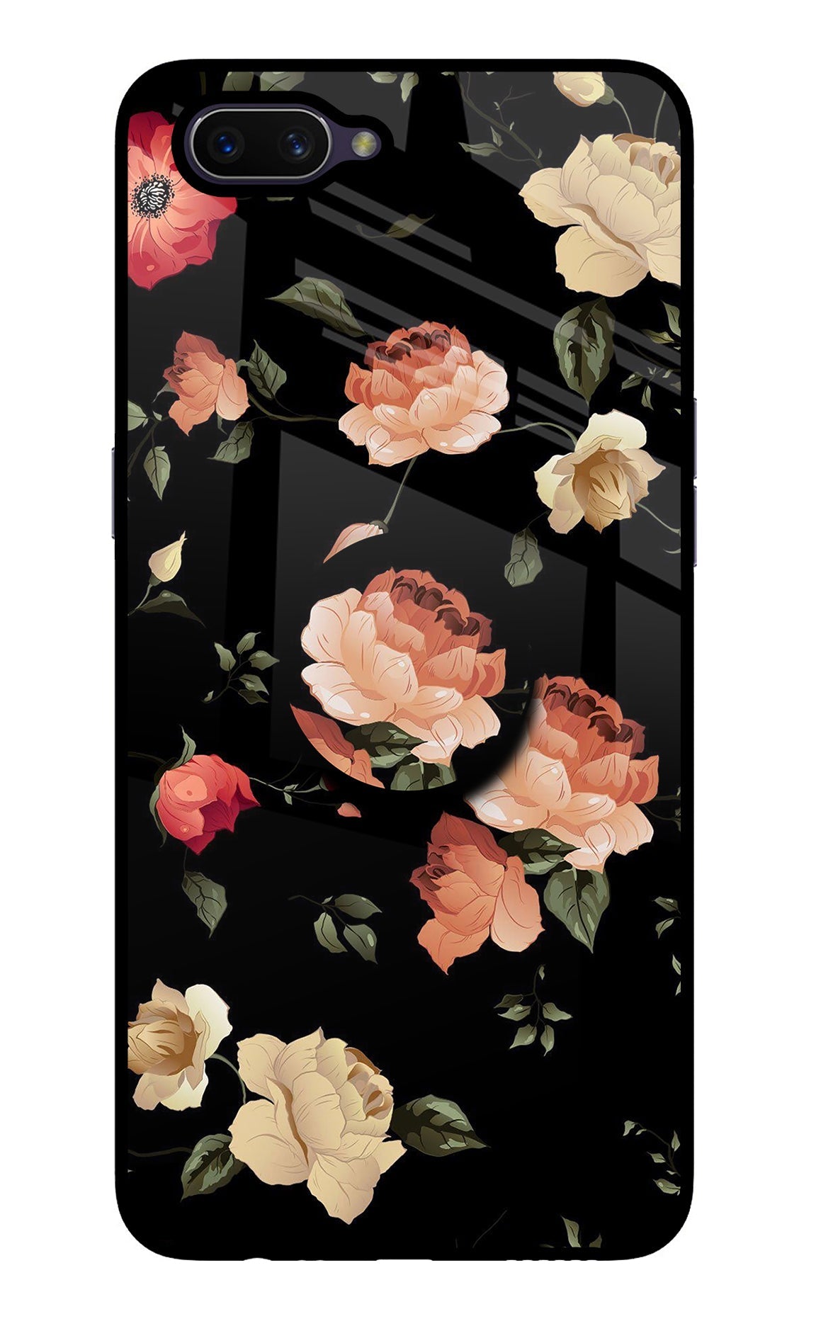 Flowers Oppo A3S Glass Case