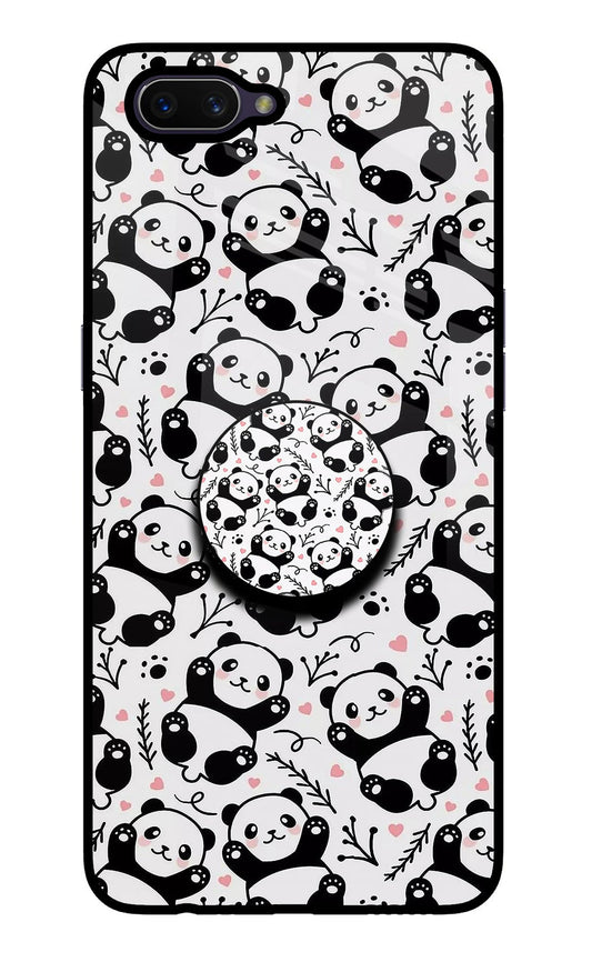Cute Panda Oppo A3S Glass Case