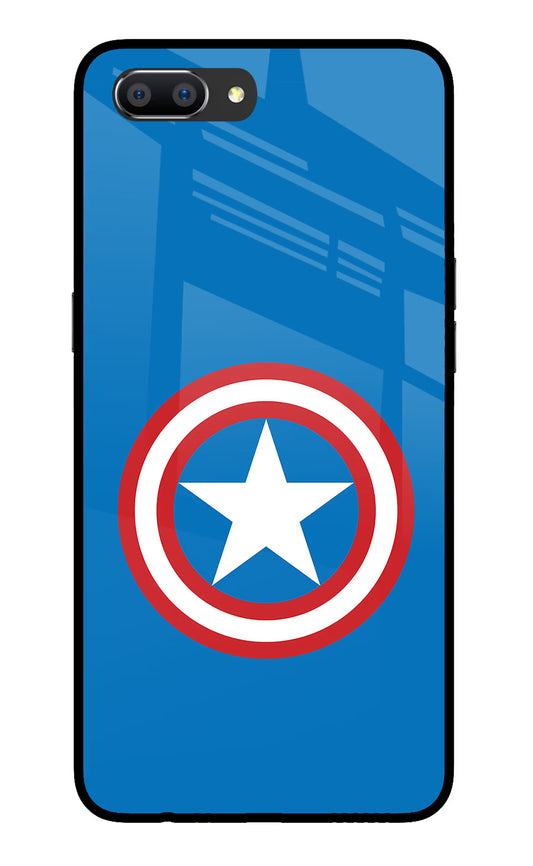 Captain America Logo Realme C1 Glass Case Back Cover by Casekaro