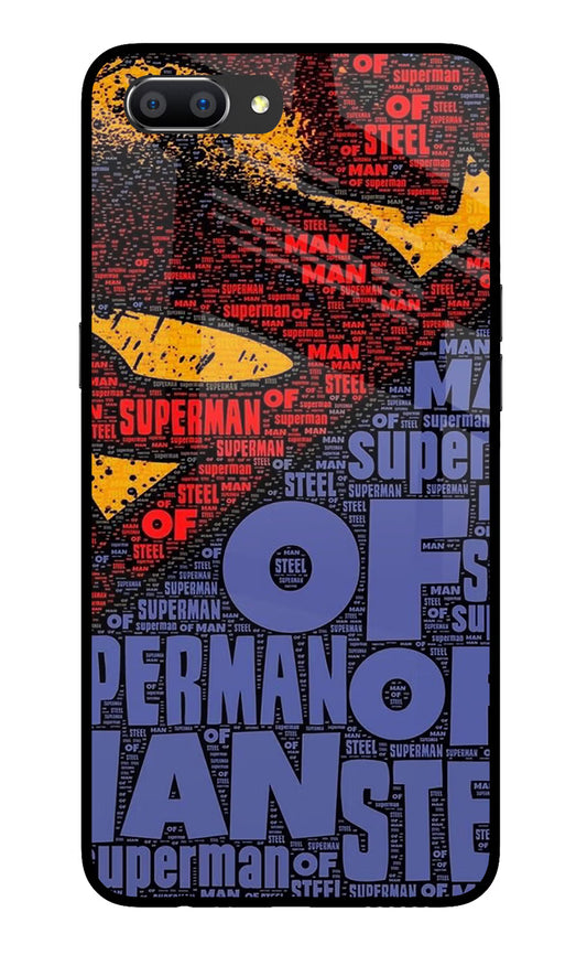 Superman Realme C1 Glass Case Back Cover by Casekaro