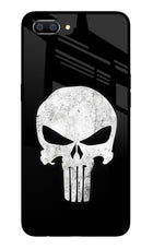 Punisher Skull Realme C1 Glass Case Back Cover by Casekaro