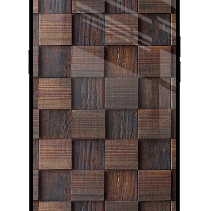 Wooden Cube Design Realme C1 Glass Case Back Cover by Casekaro