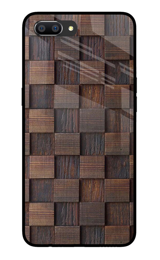Wooden Cube Design Realme C1 Glass Case Back Cover by Casekaro