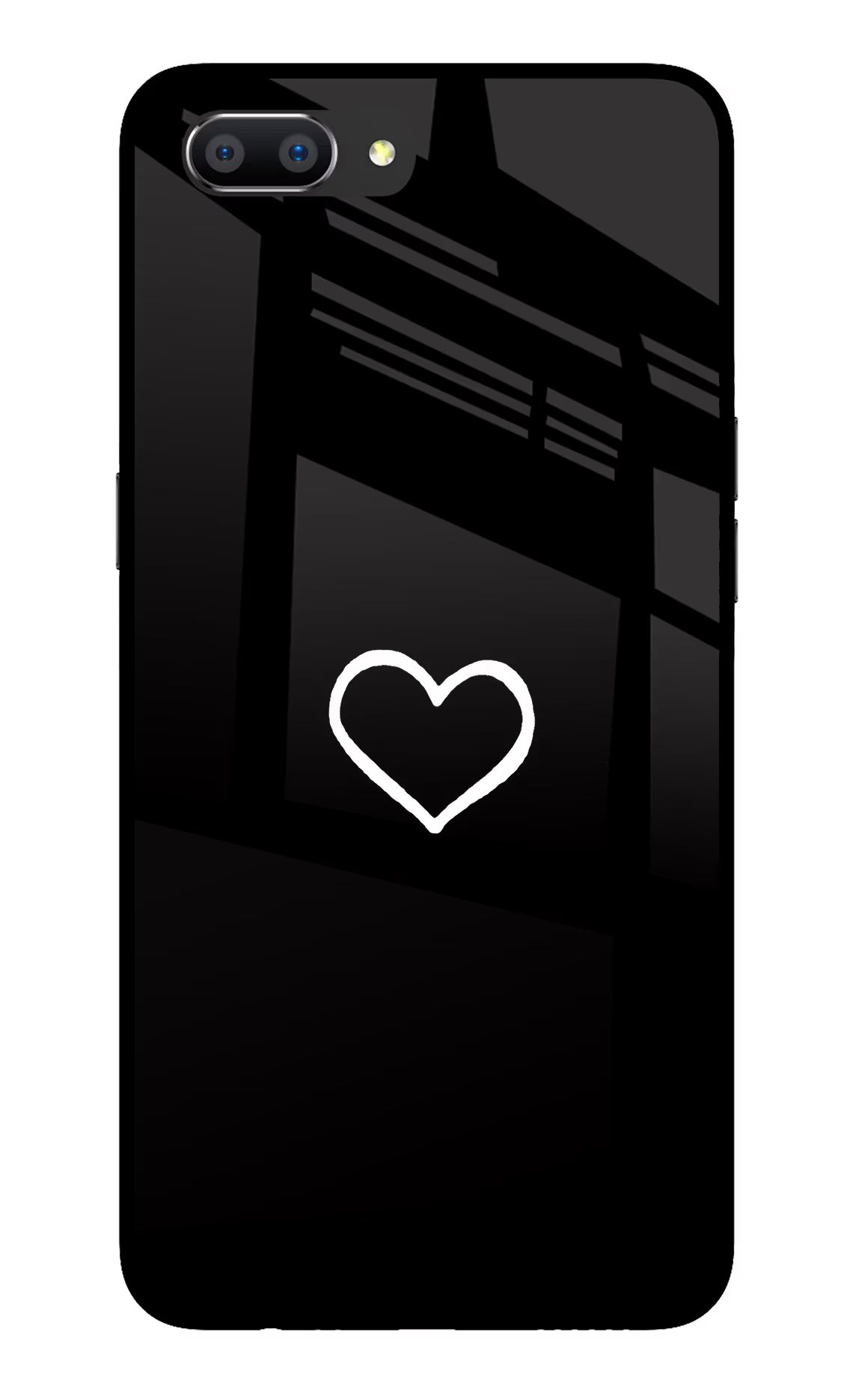 Heart Realme C1 Glass Case Back Cover by Casekaro