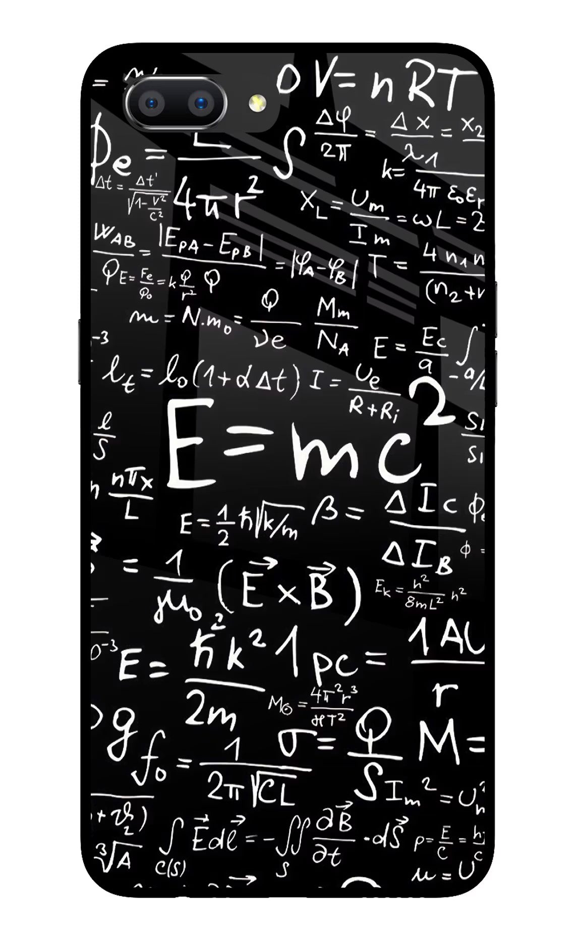 Physics Formula Realme C1 Glass Case Back Cover by Casekaro