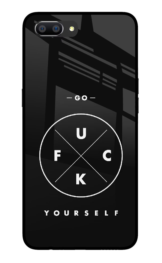 Go Fuck Yourself Realme C1 Glass Case Back Cover by Casekaro