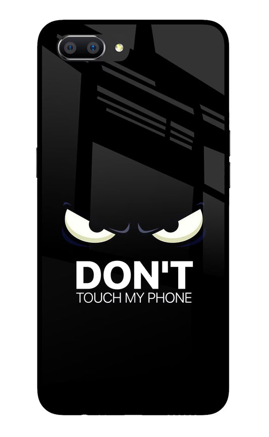 Don'T Touch My Phone Realme C1 Glass Case Back Cover by Casekaro