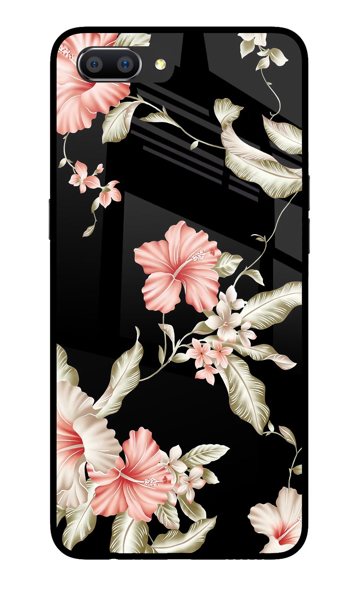 Flowers Realme C1 Glass Case Back Cover by Casekaro