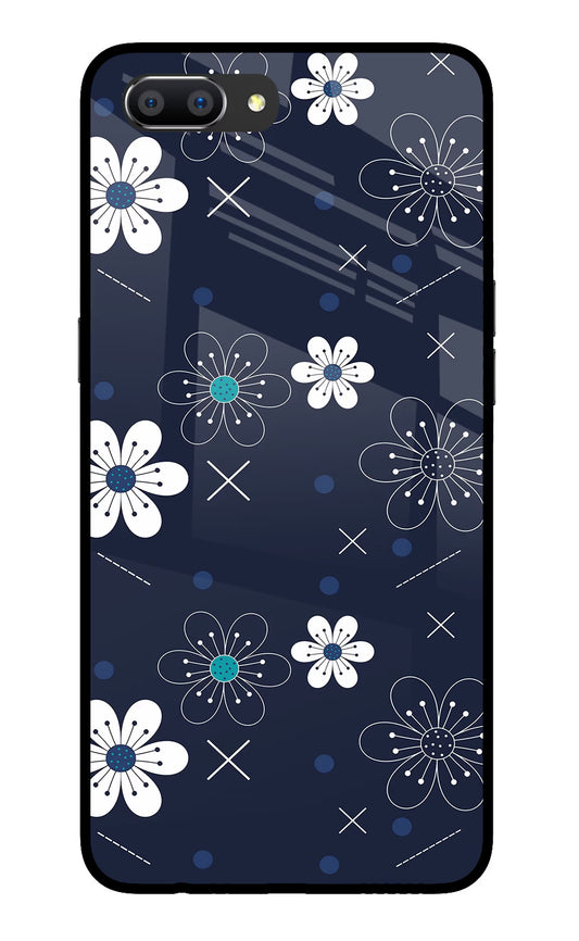 Flowers Realme C1 Glass Case Back Cover by Casekaro