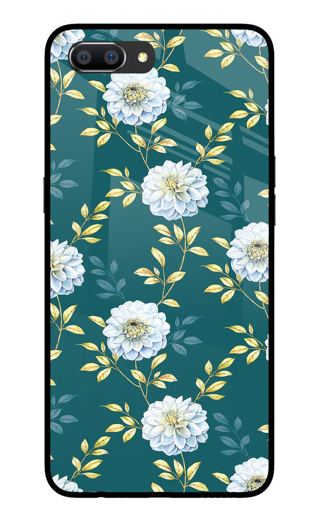 Flowers Realme C1 Glass Case Back Cover by Casekaro
