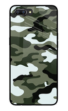 Camouflage Realme C1 Glass Case Back Cover by Casekaro