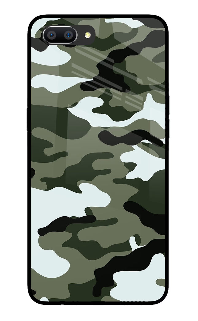Camouflage Realme C1 Glass Case Back Cover by Casekaro