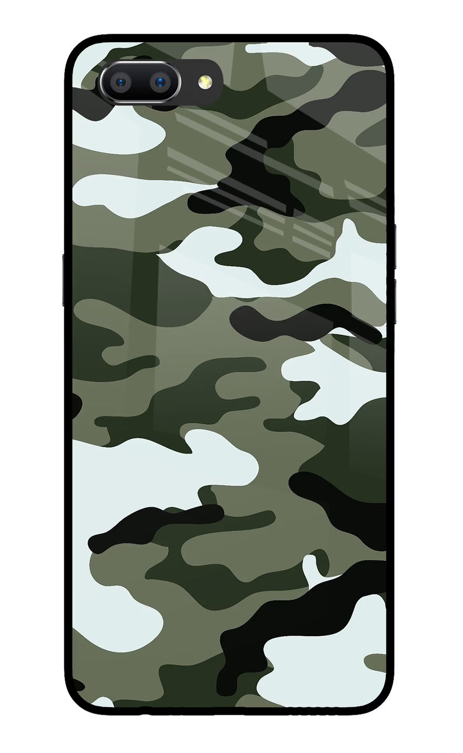Camouflage Realme C1 Back Cover, Glass case