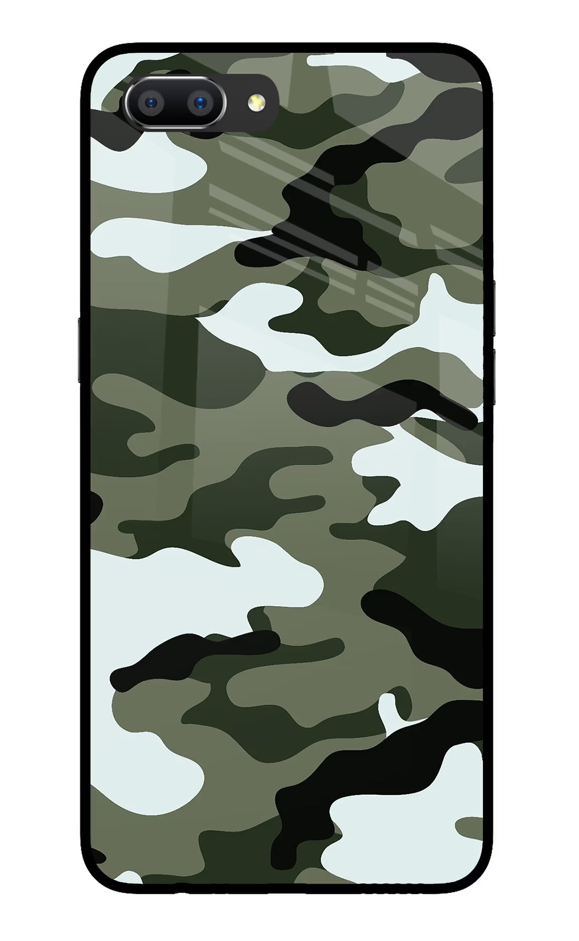 Camouflage Realme C1 Glass Case
