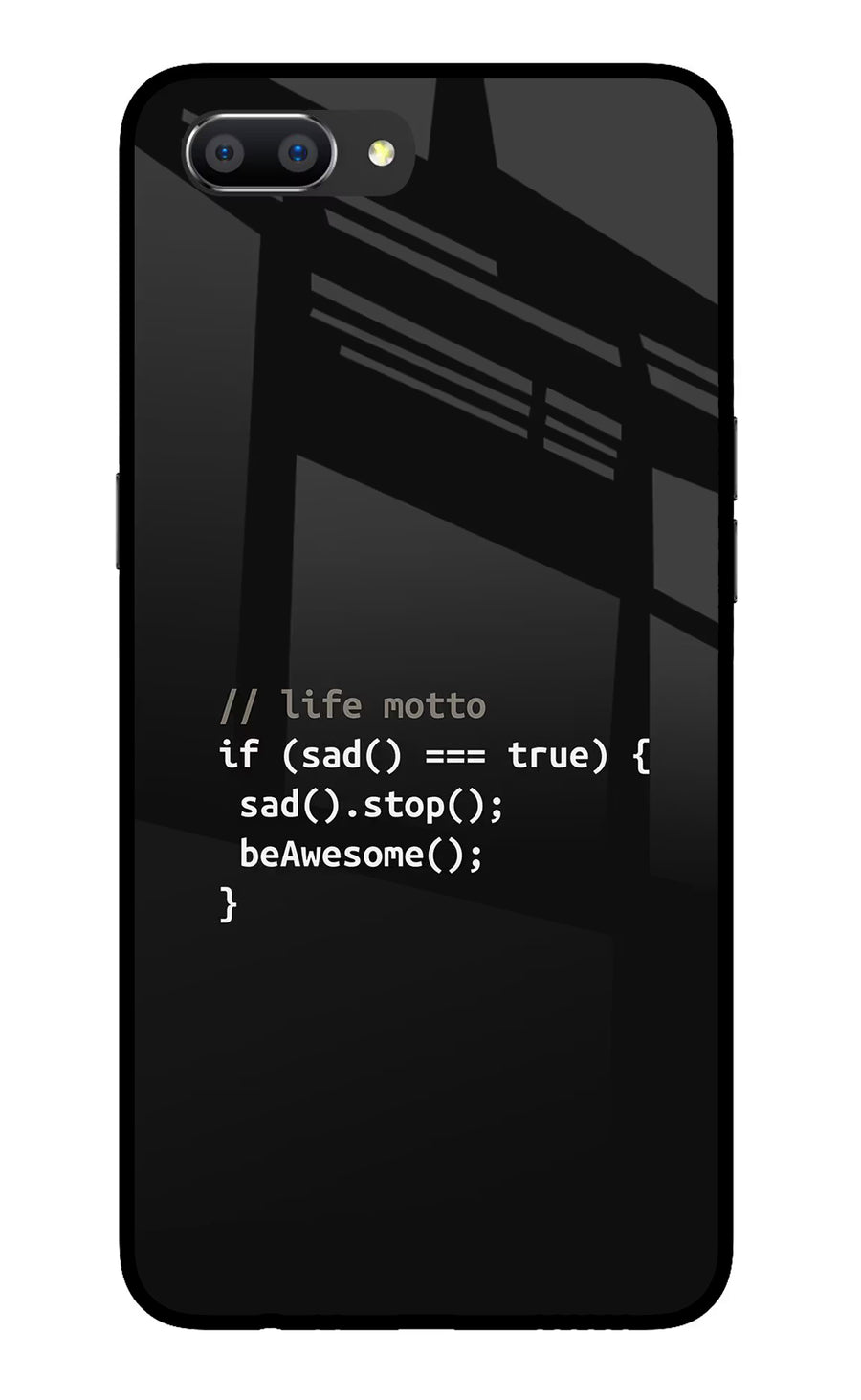 Life Motto Code Realme C1 Back Cover, Glass case