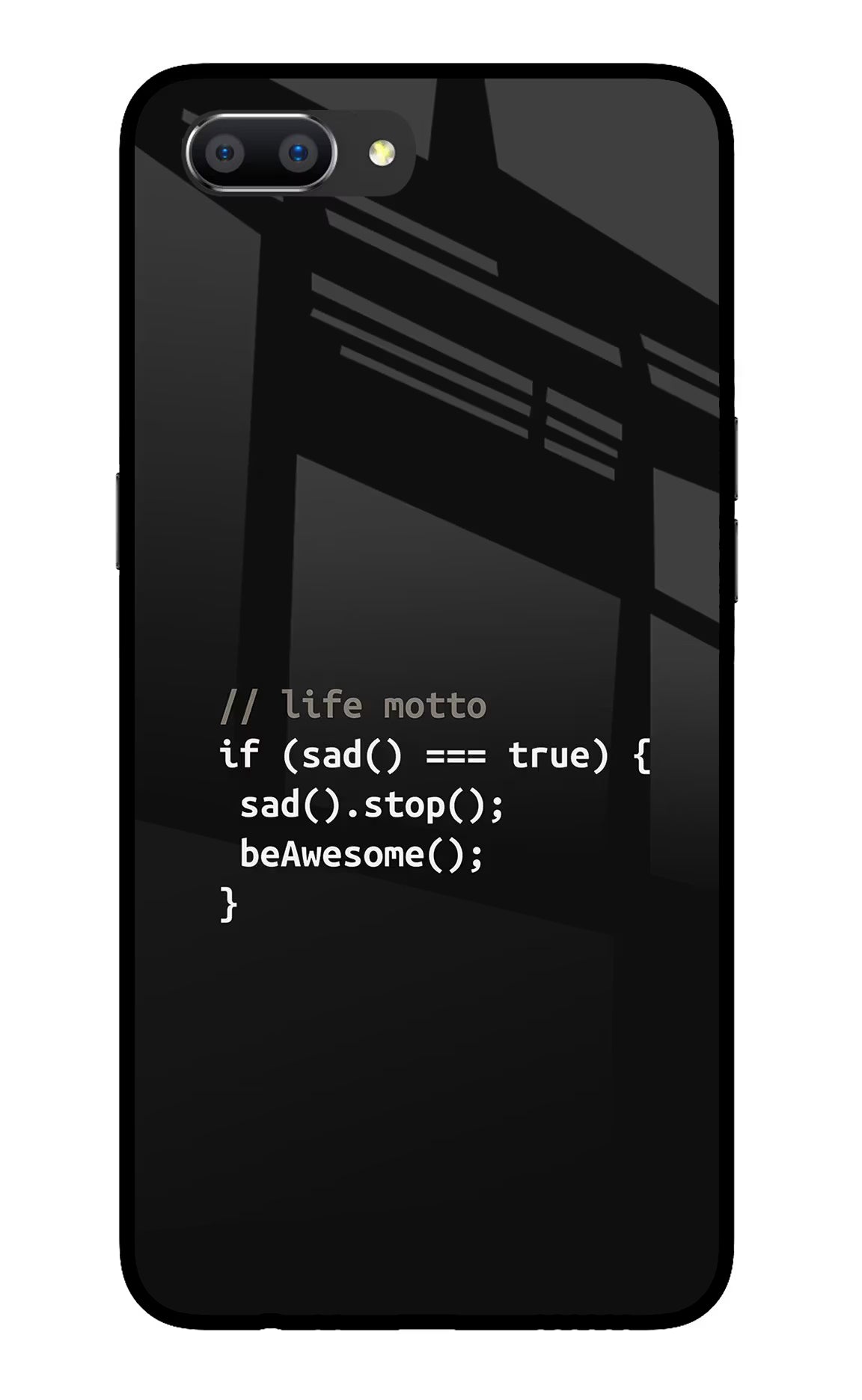 Life Motto Code Realme C1 Glass Case