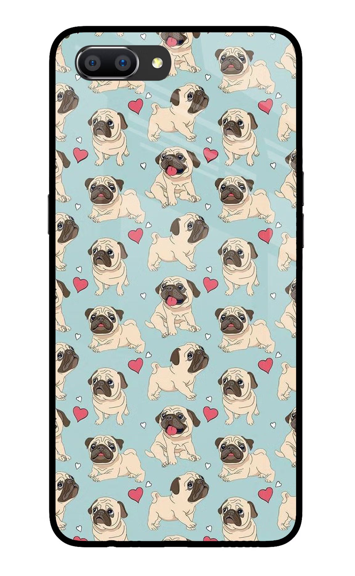 Pug Dog Realme C1 Glass Case