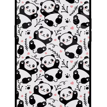 Cute Panda Realme C1 Glass Case Back Cover by Casekaro