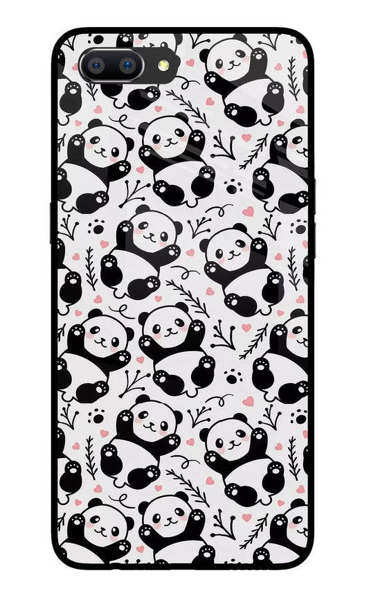 Cute Panda Realme C1 Glass Case