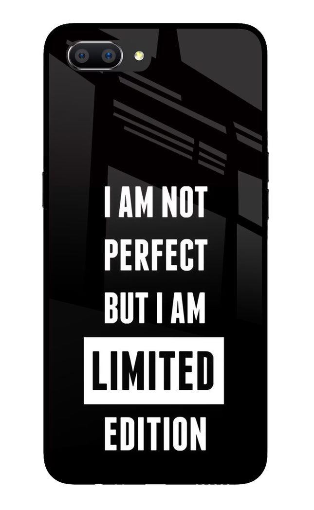 I Am Not Perfect But I Am Limited Edition Realme C1 Glass Case Back Cover by Casekaro