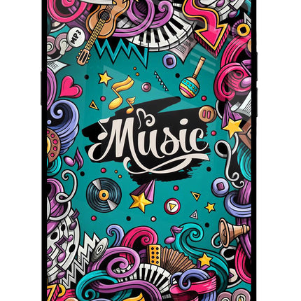 Music Graffiti Realme C1 Glass Case Back Cover by Casekaro