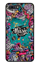Music Graffiti Realme C1 Glass Case Back Cover by Casekaro