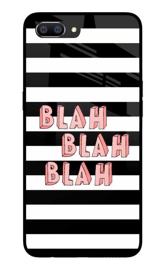 Blah Blah Blah Realme C1 Glass Case Back Cover by Casekaro
