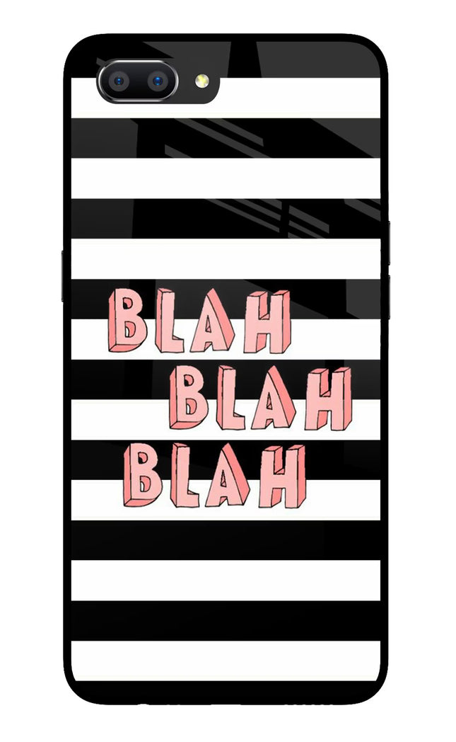 Blah Blah Blah Realme C1 Glass Case Back Cover by Casekaro