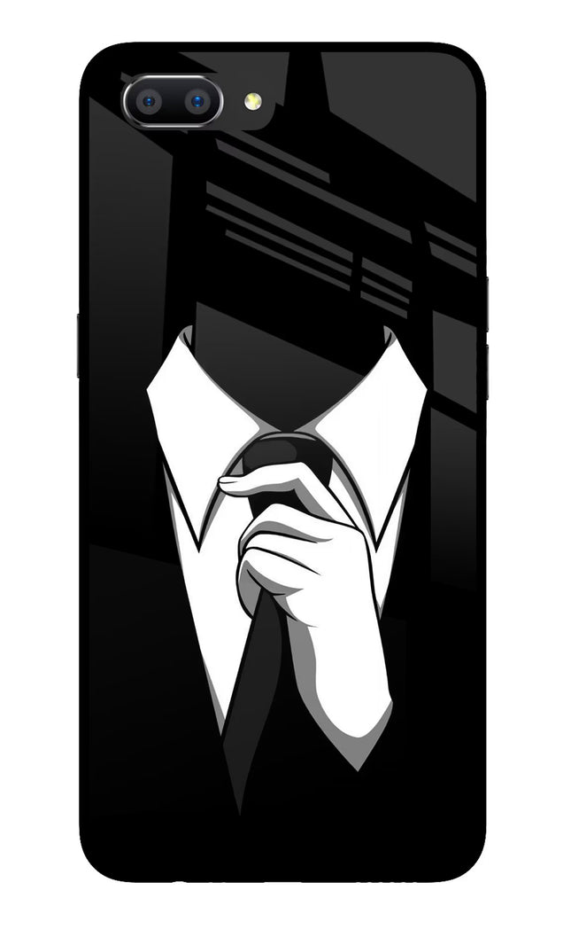 Black Tie Realme C1 Glass Case Back Cover by Casekaro