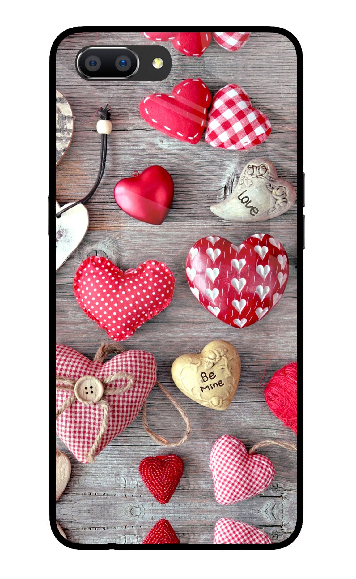 Love Wallpaper Realme C1 Glass Case Back Cover by Casekaro